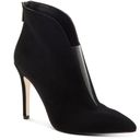 Jessica Simpson NEW  Piercie Suede Clear V Notch Pointed Ankle Boots Black 10 Photo 1
