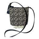 Tommy Hilfiger NEW  CROSSBODY HANDBAG Black Tan Jacquard Faux Leather Logo Purse Photo 1