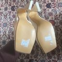 Oh Polly Hideaway Ribbed Leatherette Mule Heels in Cream Photo 3