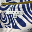 CAbi  Skirt Women 8 Lombard White Blue Geometric Swirl A-Line Office Artsy Preppy Photo 4