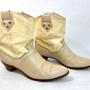 Dingo Vintage 1980’s  Cream Leather Slouchy Western Boots size 9.5 IOB Photo 0