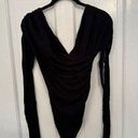 Abound  Black Ruched Long Sleeve Bodysuit size XS NWT Photo 0