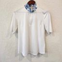 Tommy Bahama NWT  1/4 Zip Ladies Golf Shirt Top Sz M White W Tropical Print Trim Photo 4