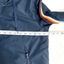 Zyia Navy Rainbow Stripes Hooded Lightweight Active Windbreaker Jacket S Photo 7