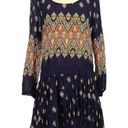 Free People  Women Size Small Bohemian Drop Waist Floral Blue Casual Dress Photo 0