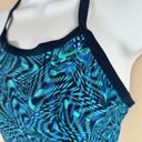 Nike  Womens 6 Swimsuit One Piece Blue Open Racerback Logo Photo 4