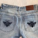 One Teaspoon Custom Asymmetrical Butterfly Bee Mom Jeans Photo 3