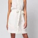 Faherty  Womens Bria Sleeveless Lace Trim Linen Belted Dress Cream Size Small Photo 0