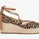 Ann Taylor  Elsa leopard printed calf hair espadrille wedges size 7 Photo 0