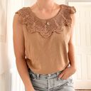 Coldwater Creek  NWT Crochet Neckline Tank Top Photo 0