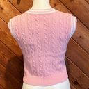 The Moon NWT Sugar Pink Knit V Neck Vest White Trim Pullover Extra Small Stretchy Photo 4