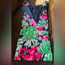 London Times  pink red Green Black Body con Dress SZ 4 Strips of layered … Photo 6