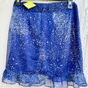 by the way. Galaxy Stay Semi Sheer Ruffle Hem A-Line Mini Dress Blue Womens Small Photo 2