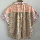 American Eagle  Floral Boxy Front Button Contrast Patchwork Style XL Photo 4