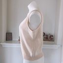 St. John Basics Knit Top Sleeveless Square Neck Sweater Cream white Size L Photo 3