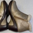 Jbu  Mila Gold Leather Faux Fur Heeled Ankle Boots Booties Size 7.5 Photo 5