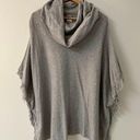 Chico's Gray Cowl Neck Fringe Poncho Shirt - Size L / XL Photo 0