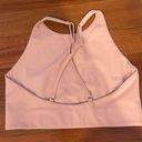 Girlfriend Collective Peach High Neck Cross Back Sports Bra Photo 3