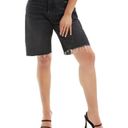 Good American  Good 90's Bermuda Shorts Fitted Waist Raw Hem Black227 0/25 NWT Photo 1