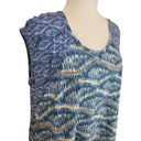 Akemi + Kin Anthropologie Akemi Kin Meuse Mixed Print Blue Abstract Short Sleeve Flowy Top Photo 4