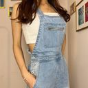 Wide Leg Denim Overalls Blue Size XS Photo 1