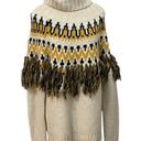 Angel Kiss  Fair Isle Fringe Knit Turtleneck Long Sleeve Sweater Pullover Women L Photo 0