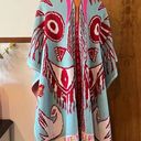 PAY'S | PPAAYYSS Boho Western Poncho "Caravan of Flight" Blue Pink Red One Size Size M Photo 7