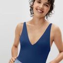 Everlane  The V-Neck One-Piece Blue Sz M Photo 1