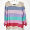 Joseph A NEW   Striped 3/4 Sleeve Top Polka Dot S Colorful Photo 0