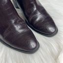 ZARA  Dark Brown Crocodile Embossed Booties Photo 2