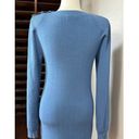 L'Agence  Womens Sweater Dress Blue Stretch Jewel Neck Long Sleeve Ribbed S New Photo 5