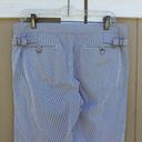 Ralph Lauren  Blue White Stripe Cropped Cuffed Pants Women’s Size 10 Stretch Photo 2