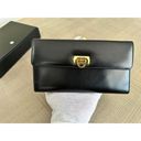 Salvatore Ferragamo Authentic  Black Leather Wallet with Gancini Clasp Photo 1