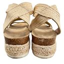 Esprit  Gigi Sandals Cream Size 7.5 Platform Espadrille Ankle Wrap Braided Photo 7