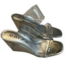 Unisa  Nietra Clear Lucite & Silver Wedge Slide Sandal, Sz 6 Photo 5