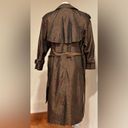 Gallery J.   Double Breasted Brown/Green Metallic Paisley Trench Coat Sz 7/8 P Photo 8