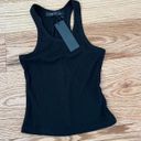 LIONESS  Black Ribbed Tank Top Photo 0