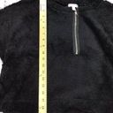 Abound Nordstrom  Black Fuzzy Black Fleece 1/4 Zip Pullover Womens Size Medium Photo 3