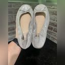 American Eagle Silver Metallic Round Toe Ballet Flats with Bow Accent Size 6 Photo 1