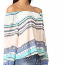 Wildfox new  ✰ Off Shoulder Variegated Stripe Long Sleeve Top ✰ Multi Color ✰ XS Photo 3