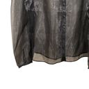 EXPRESS  Sheer Button Up Top Black Size Medium Photo 1