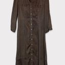 J.Jill  Brown Long Maxi Shirt Dress Size 4 Button Down Neutral Photo 0