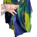 Live and let live  Poncho Blouse Blue Green Studs Lined Plus Size 3X EUC Photo 3