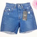 Levi's Premium 501 Mid Thigh Distressed Denim Jean Shorts: Charleston Picks Wash Photo 1