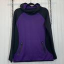 Second Skin  Scuba Hoodie Sweatshirt Womens Purple Black Colorblock Size L Photo 0