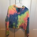 Justify Women’s size medium cropped tie dyed hoodie sweatshirt Photo 16