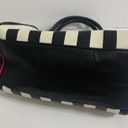 Betsey Johnson  Black And White Tote Purse Pink Accents Photo 7