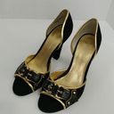 Nine West  Black And Gold Buckle‎ Heels Photo 0