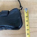 Pretty Little Thing  Black Croc Buckle Mini Shoulder Bag in Black and Gold Photo 4