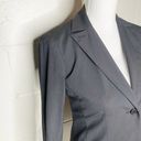 BCBGMAXAZRIA BCBG Maxazaria Jacket Blazer Sz 2 Pinstripe Black Light Shoulder Pads Stretch Photo 4